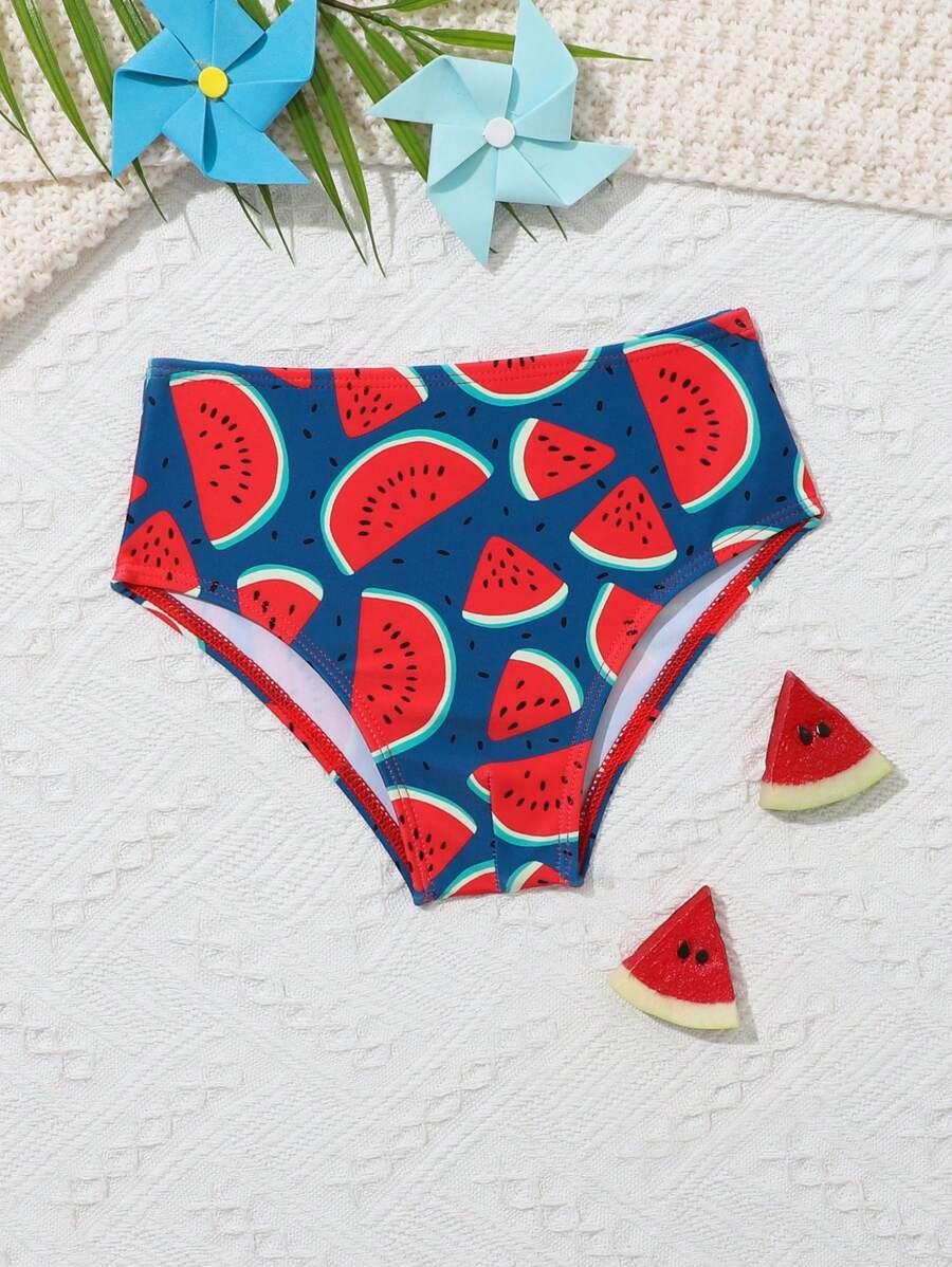 Baby Boy Watermelon Print Swim Brief - Multicolor - View 1