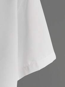 Manfinity Homme Men Solid Shirt & Drawstring Waist Shorts, Cozy Outfits - Black and White - View 5