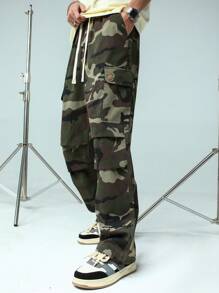 Manfinity EMRG Nam Camo In Túi có nắp Lỏng lẻo Quần Cargo - xanh quân đội - Xem 3