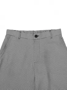 Manfinity Mode Men Houndstooth Print Slant Pocket Shorts - Grey - View 6