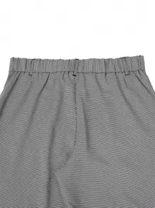 Manfinity Mode Men Houndstooth Print Slant Pocket Shorts - Grey - View 5