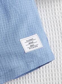 SHEIN Leap Crew Baby Girl Letter Patched Detail Cami Romper - Baby Blue - View 4