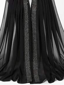 1 Nữ Ngọc Trai Giả & Kim Cương Giả Trang Trí Voan Thời Trang Khăn Quà Tặng Cho Mẹ - màu đen - Xem 3