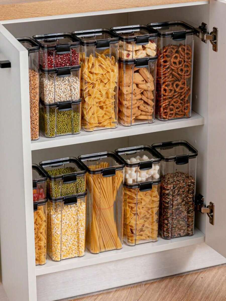 1入組PET食品儲藏罐家用極簡主義透明食品儲藏容器 - 無色 - 查看 1