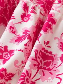 SHEIN SunnyBelle Plus Floral Print Belted Tube Dress - Multicolor - View 5