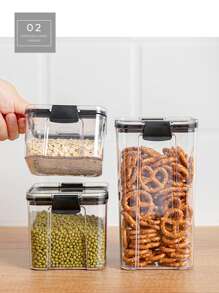 1入組PET食品儲藏罐家用極簡主義透明食品儲藏容器 - 無色 - 查看 11