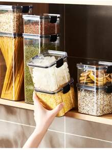 1入組PET食品儲藏罐家用極簡主義透明食品儲藏容器 - 無色 - 查看 14