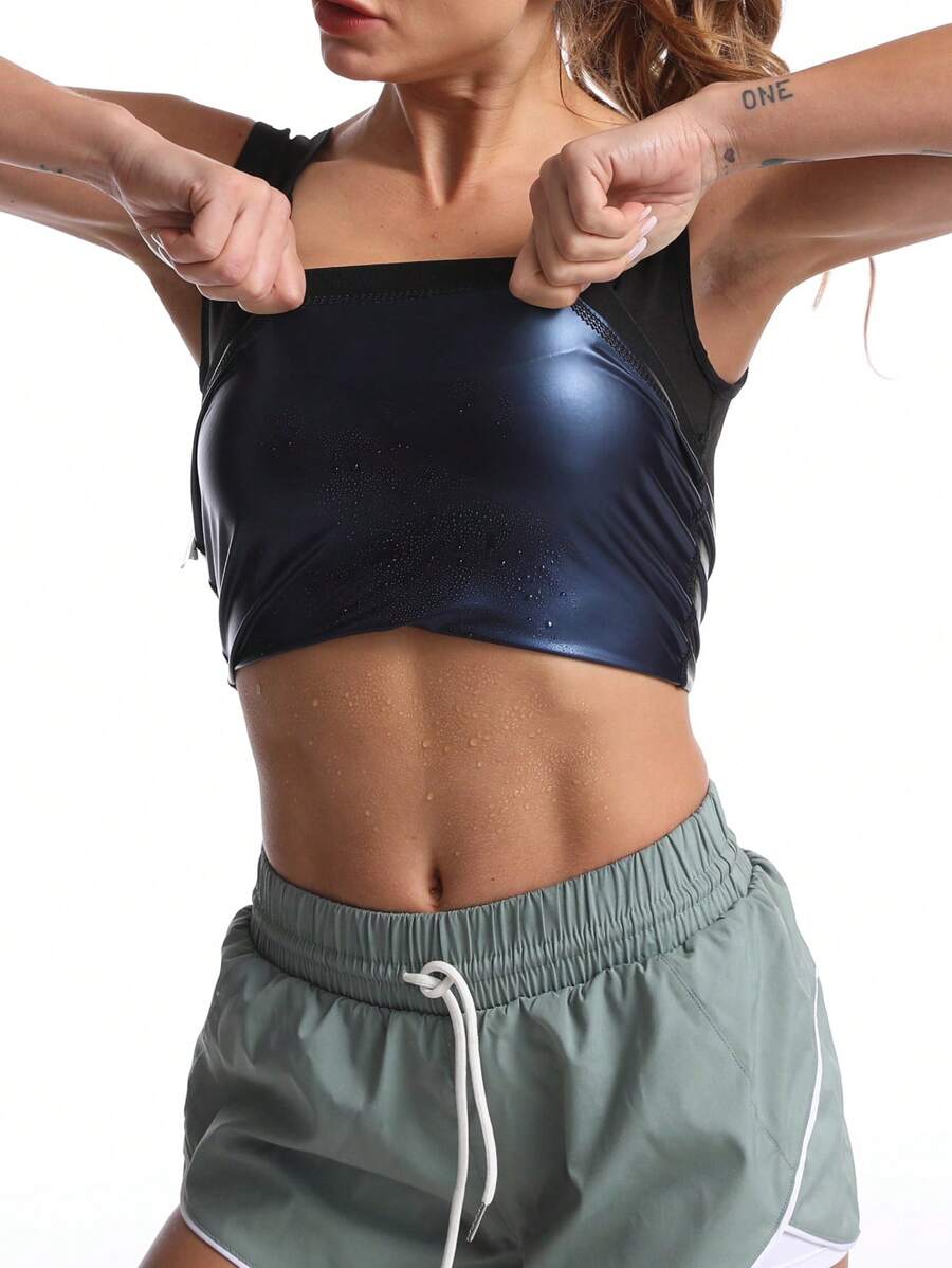 Sports Outdoor Sports Waist Trainer Vest, Fitness Body Shaper Sweatshirt Shapewear Waist Trainer Corset - Black - View 1