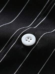 Manfinity Homme Nam Áo sơ mi Bông In sọc Without Tee - màu đen - Xem 3