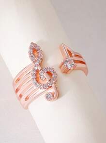 Inel de manșetă cu decorațiuni de note muzicale cu stras