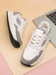 Letter Graphic Lace-up Front Running Shoes - Multicolor - View 4