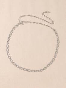 1條女士全鑲鑽鍊扣半身裙皮帶,適用於套裝禮服