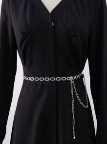 1條女士全鑲鑽鍊扣半身裙皮帶,適用於套裝禮服