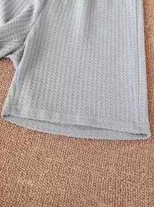 SHEIN Ragazzo Tween toppa con lettera Maglietta 2 in 1 & Shorts
