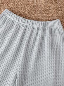 SHEIN Ragazzo Tween toppa con lettera Maglietta 2 in 1 & Shorts