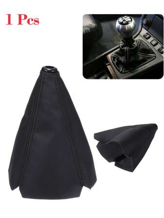 1pc Stitch Detail PU Car Gear Shift Cover