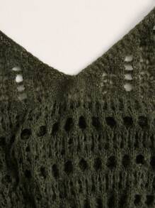 Solid Hollow Out Halter Knit Top