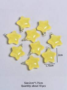 10pcs/set Star DIY Pendant - Yellow - View 4
