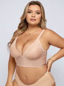 大碼素色長款無鋼圈內衣