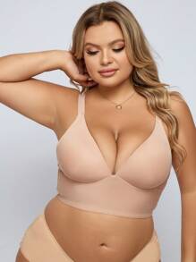 大碼素色長款無鋼圈內衣