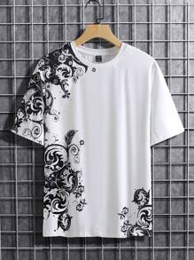 Manfinity Homme Áo thun & Áo lót Nam Hoa Giải trí - trắng - Xem 1