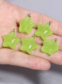10 cái/bộ Ngôi Sao Thời Trang Tự Làm Trang Sức Nữ Làm Mặt Dây Chuyền - màu xanh lá - Xem 1