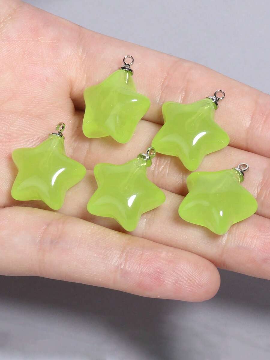 10 cái/bộ Ngôi Sao Thời Trang Tự Làm Trang Sức Nữ Làm Mặt Dây Chuyền - màu xanh lá - Xem 1