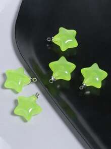 10 cái/bộ Ngôi Sao Thời Trang Tự Làm Trang Sức Nữ Làm Mặt Dây Chuyền - màu xanh lá - Xem 2