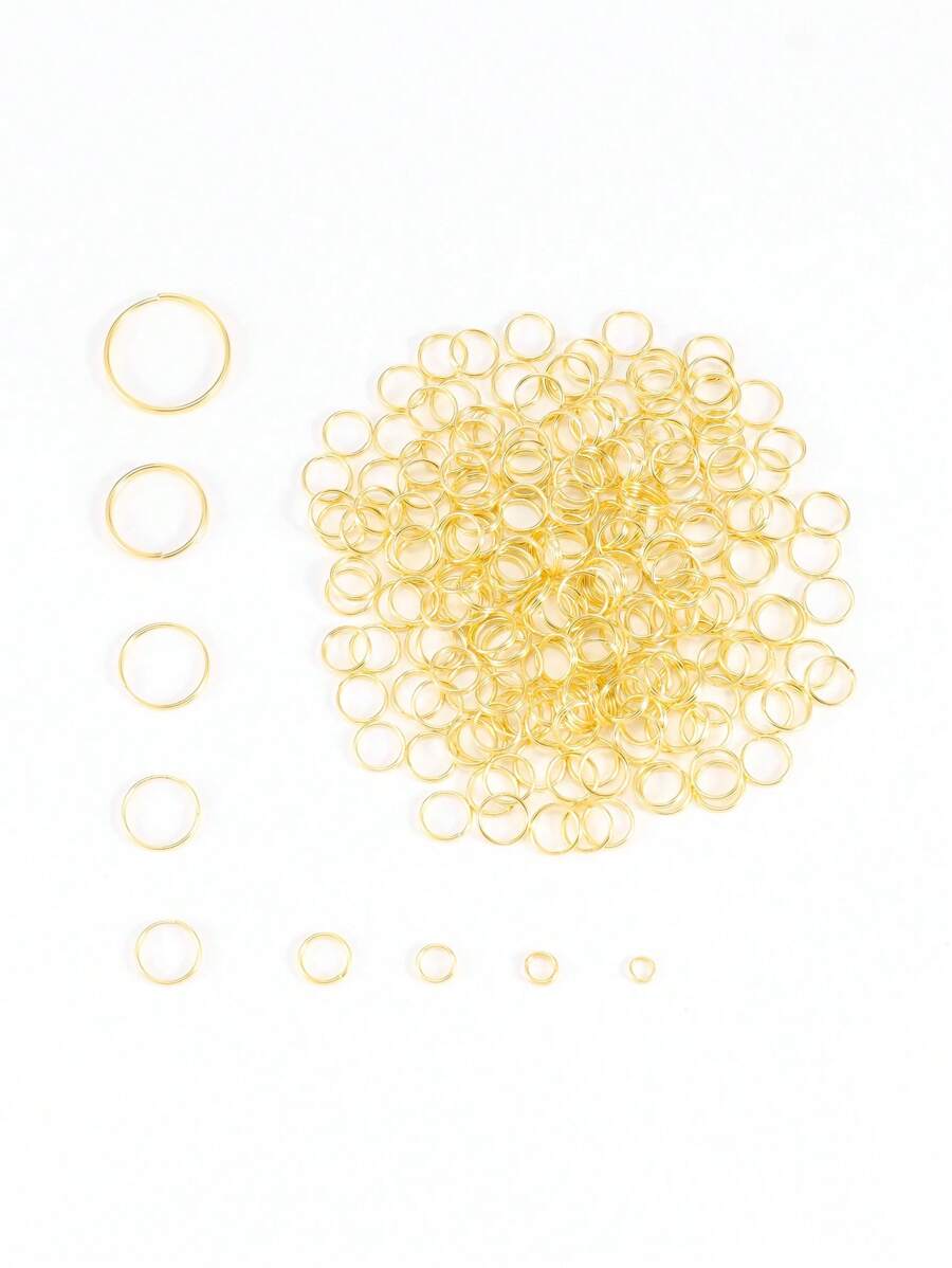 10 Sizes Double Layer Jump Rings For Bracelet, Necklace, Keychain Findings, 4-20mm - Yellow Gold - View 1