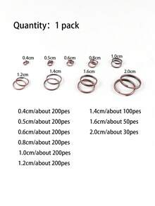 10 Kích Cỡ Hai Lớp Nhảy Nhẫn, Vòng Chìa Khóa-- Vòng Tay, Vòng Cổ Và Móc Khóa Phát Hiện Vật Dụng, 4-20 Mm - màu nâu - Xem 3