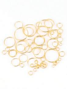 10 Sizes Double Layer Jump Rings For Bracelet, Necklace, Keychain Findings, 4-20mm - Yellow Gold - View 2