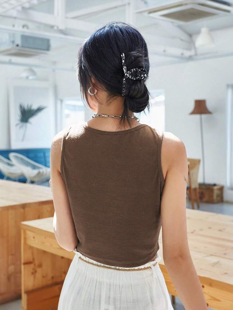 Sun Print Tank Top Crop Women Tops