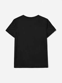 Mulvari Summer Heart & Slogan Graphic Tee, YES, - Black - View 2