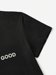 Mulvari Summer Heart & Slogan Graphic Tee, YES, - Black - View 4