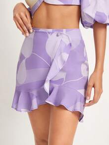 Alessia Bianchi Falda con estampado de plantas bajo con fruncido - Multicolor - Ver 5