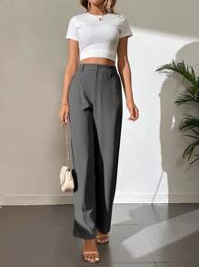 SHEIN Tall High Waist Wide Leg Pants