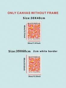 1入組字母圖案無框畫 - 彩色 - 查看 3