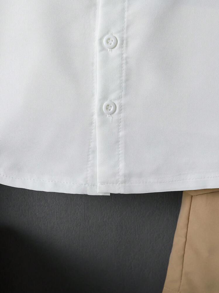 SHEIN כפתורים קדמיים קולורבלוק קז'ואל חליפת שני חלקים לפעוט - ריבוי צבעים - ראה 4