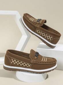 Chicos Zapatillas planas con diseño metal con patrón de rayas artificial - Marrón - Ver 3
