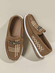 Chicos Zapatillas planas con diseño metal con patrón de rayas artificial - Marrón - Ver 5