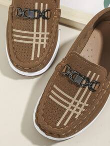 Chicos Zapatillas planas con diseño metal con patrón de rayas artificial - Marrón - Ver 8