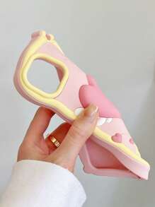 Ốp Điện Thoại Silicon Hình Trái Tim Đáng Yêu Tương Thích Với Iphone 13, Iphone 14 Pro Max, Iphone 13 Pro Max, Iphone 11, Iphone 12 - Hồng - Xem 5