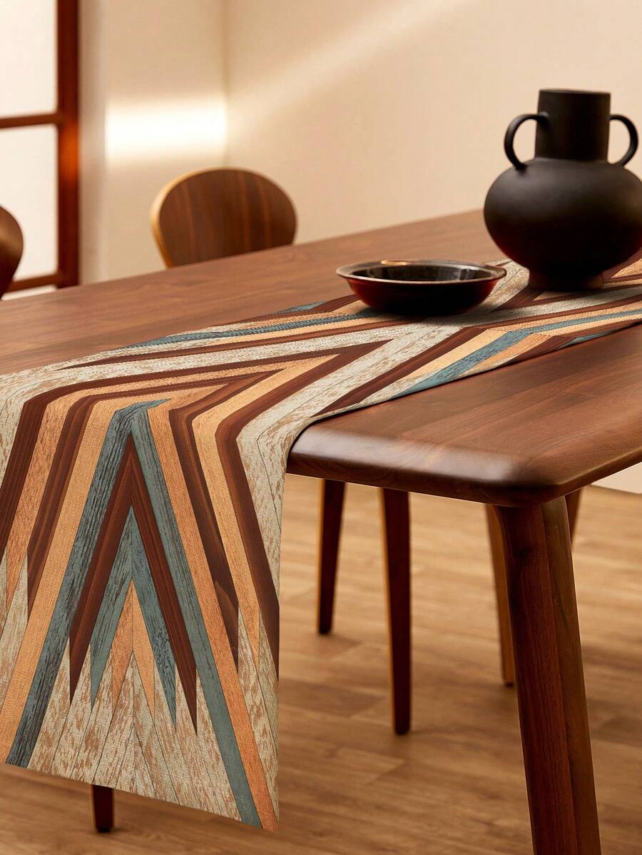 1 pieza Camino de mesa con patrón geométrico mesa moderno poliéster para casa - Multicolor - Ver 1