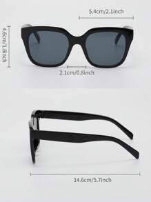 Mujer 1 par Gafas de sol marco cuadrado de moda para decoración diaria - Negro - Ver 5