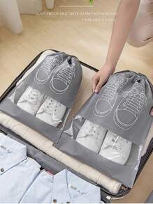 1入組鞋型鞋收納袋，現代無紡布鞋收納袋，適合家用 - 灰色 - 查看 1