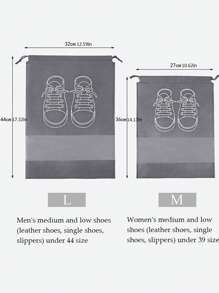 1入組鞋型鞋收納袋，現代無紡布鞋收納袋，適合家用 - 灰色 - 查看 3