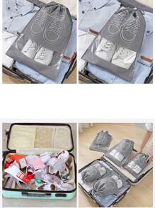 1入組鞋型鞋收納袋，現代無紡布鞋收納袋，適合家用 - 灰色 - 查看 6