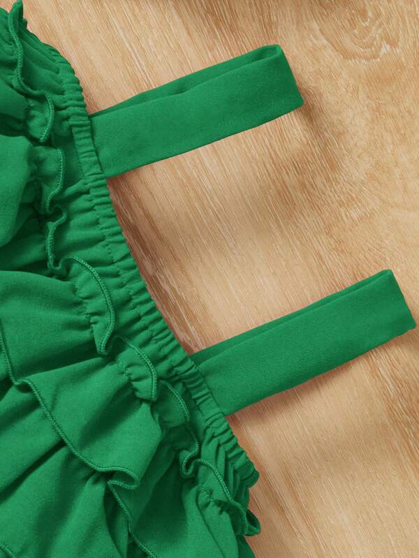 SHEIN Baby Ruffle Trim Cami Top & Belted Shorts SHEIN USA