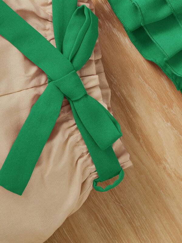 SHEIN Baby Ruffle Trim Cami Top & Belted Shorts SHEIN USA