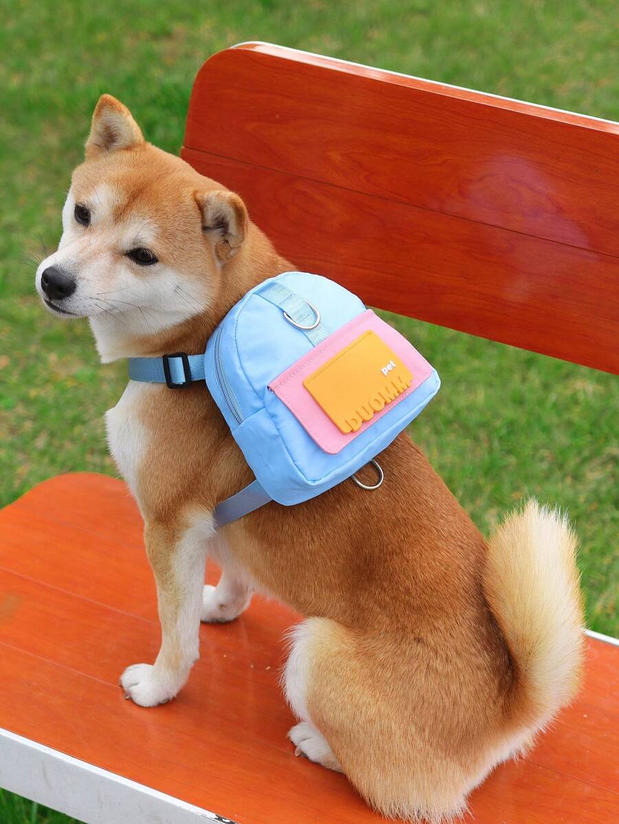 1pc Letter Patch Decor Pet Bag For Dog And Cat For Outdoor - Nhiều màu - Xem 1